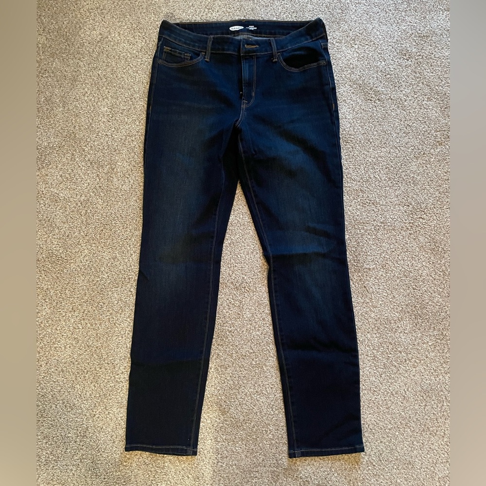 Old Navy Power Straight Women’s Dark Denim Jeans—Size 8